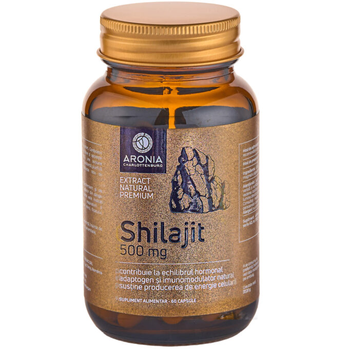 Shilajit la 500mg — 60 capsule cu pulbere de Shilajit, o substanță minune extrasă din munții Himalaya