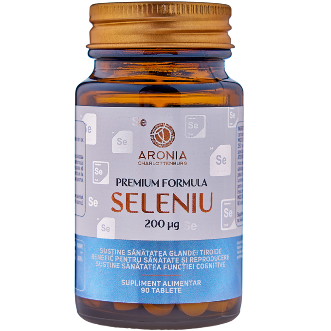 Premium Seleniu la 200µg — 90 tablete cu beneficii pentru tiroidă, fertilitate, longevitate și repararea țesuturilor