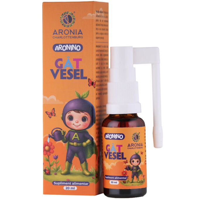 Acasa 17 Aronino Gât Vesel — spray pentru copii eficient împotriva durerilor în gât și disconfortului la înghițire, realizat din 6 ingrediente naturale
