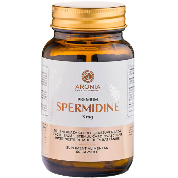 Premium Spermidine la 3mg — 60 capsule cu Spermidină, o moleculă naturală cu beneficii pentru celule, inimă și anti-îmbătrânire