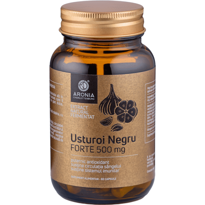 Usturoi Negru Forte — 60 capsule cu beneficii dovedite pentru circulație, imunitate, inimă și sistemul respirator