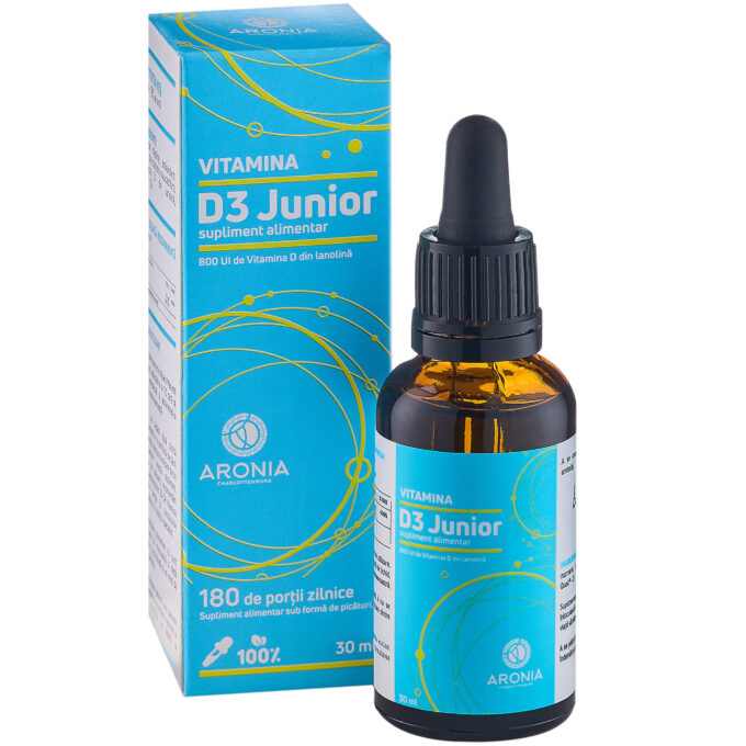 Vitamina D3 Junior — 800 UI, 30ml — supliment natural pentru creșterea sănătoasă a copiilor