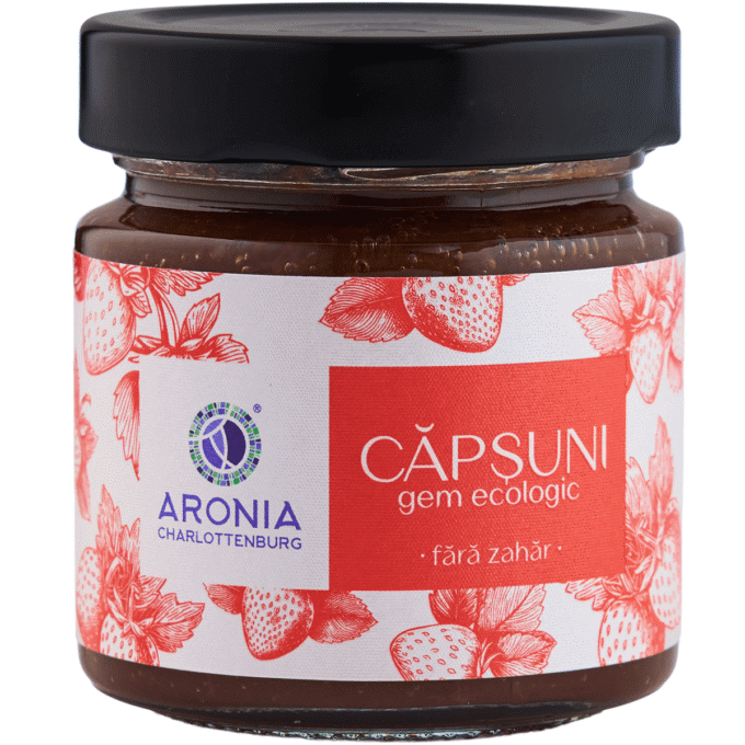 Gem de Căpșuni 100% natural și ecologic, fără zahăr, la 200g