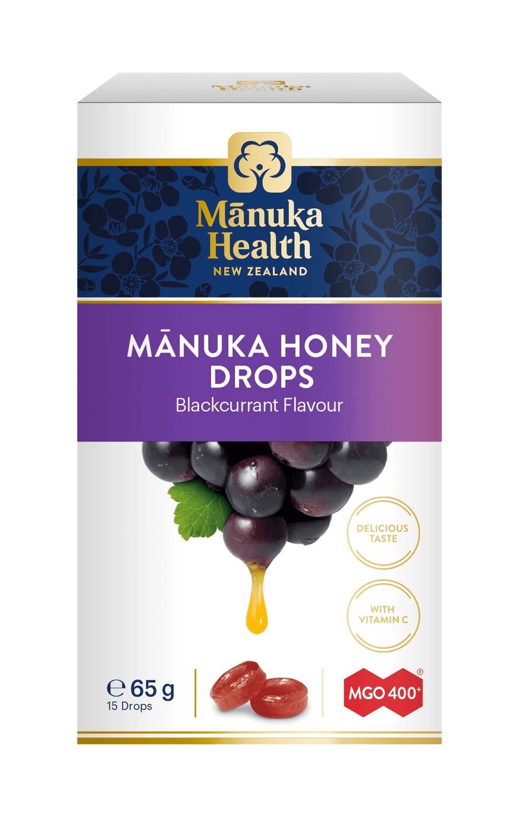 Bomboane miere de Manuka MGO 400+ (65g) (coacaze) 2 Bomboane miere de Manuka MGO 400+ (65g) (coacaze) - imagine 2