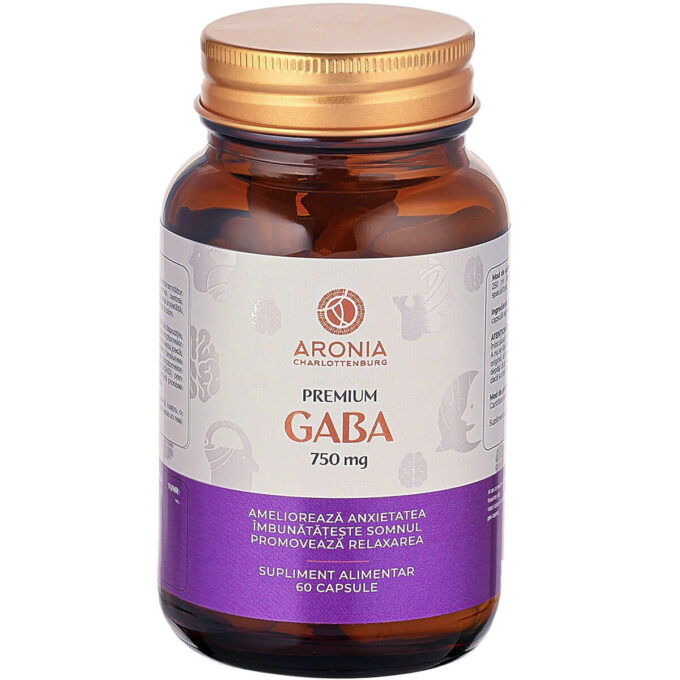 Premium GABA la 750mg — 60 capsule cu beneficii pentru calm, somn și relaxare