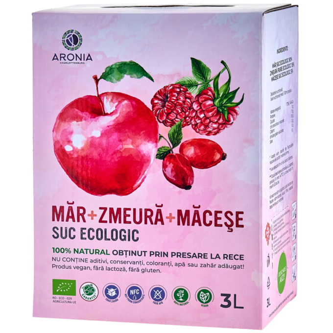 Suc de Măr, Zmeură și Măceșe 3L ECO (RO-ECO-029)