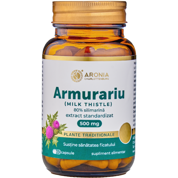 Acasa 3 Armurariu 500 mg — 60 capsule cu extract concentrat din semințe de Armurariu pentru susținerea ficatului, digestiei și detoxifierii | Plante Tradiționale