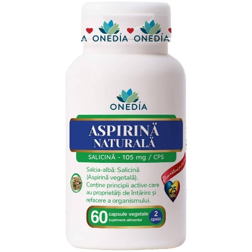 Aspirina Naturala Salicina 105 mg, 60 capsule vegetale - Onedia