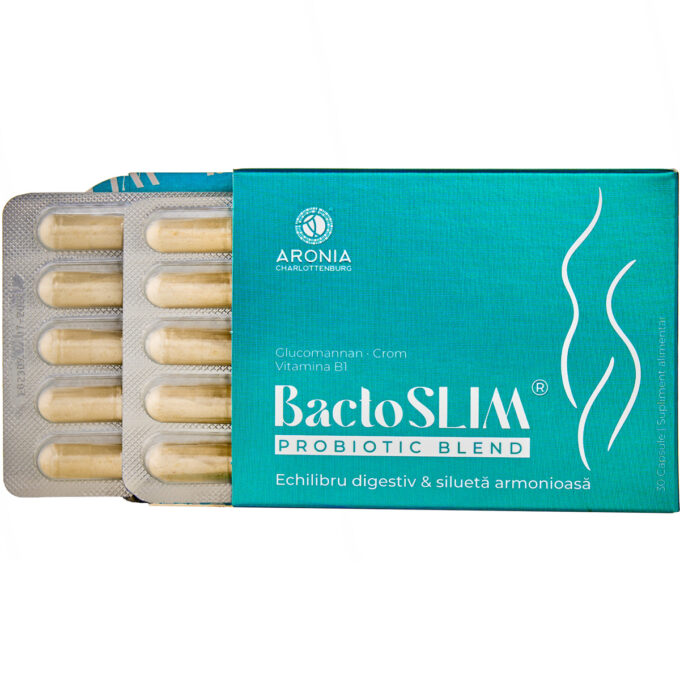 Acasa 6 BactoSLIM® — formulă premium pentru digestie echilibrată și controlul apetitului, cu probiotice, prebiotice, plante și nutrienți esențiali