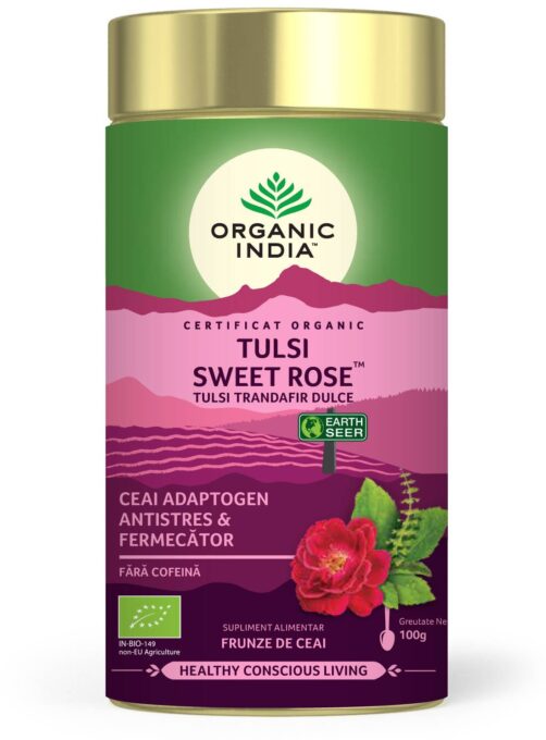 Ceai Tulsi cu Trandafir dulce - eco-bio - 100g - Organic India