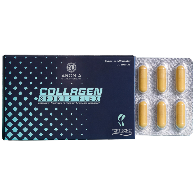 Acasa 19 Collagen Sports Flex — 30 capsule pentru sănătatea articulațiilor, oaselor și mușchiilor, cu Fortibone® Collagen, Curcumin C3 Complex® și Vitamina C Pureway-C®
