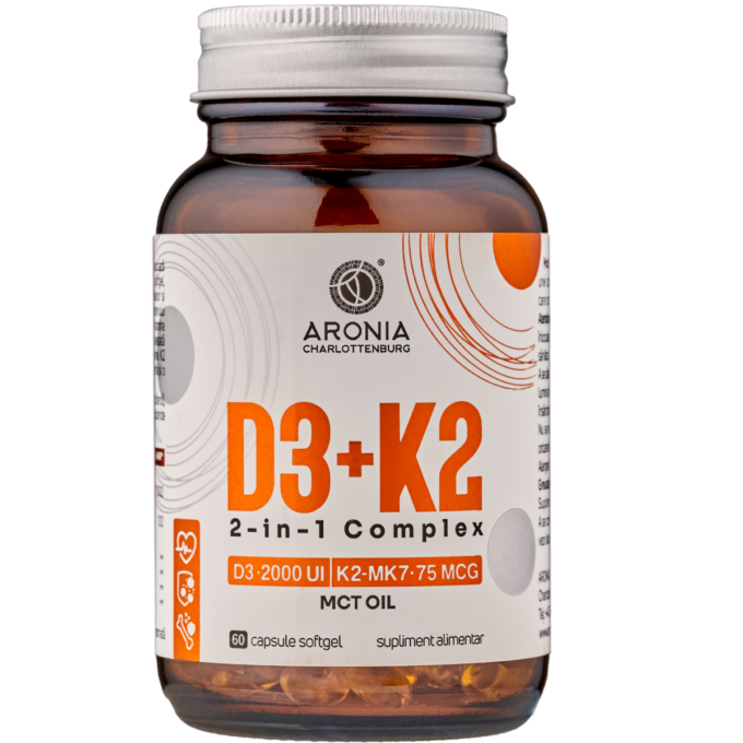 Acasa 30 Vitamina D3+K2, 2 in 1 Complex — 2 vitamine esențiale, cu absorbție optimă, pentru sănătatea oaselor, dinților și mușchilor