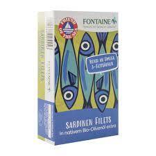 File de sardine fara oase in ulei de masline, eco-bio, 120g - Fontaine
