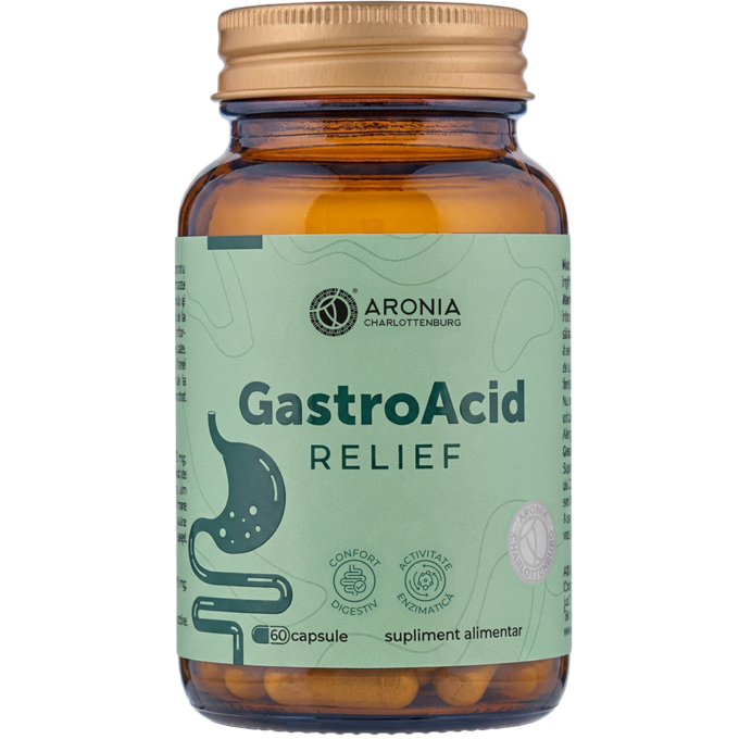 Acasa 5 GastroAcid Relief — 60 de capsule împotriva arsurilor la stomac și refluxului gastric, cu probiotice, plante și nutrienți esențiali