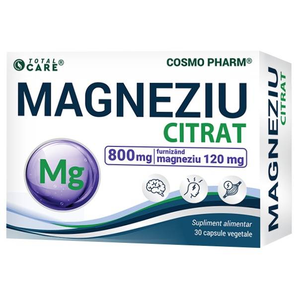 Magneziu citrate 800 mg, 30 capsule - Cosmo Pharm