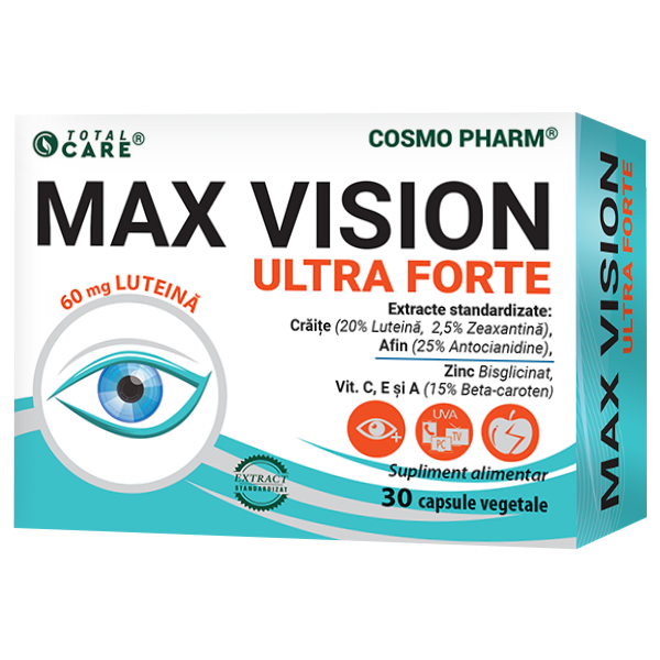 MAX VISION ULTRA FORTE - ochi si vedere clara, 30 capsule, Cosmo Pharm