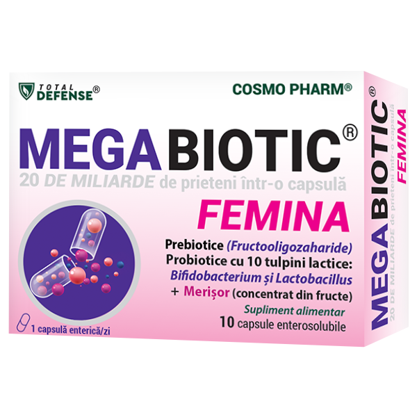 MEGA BIOTIC FEMINA - probiotic complex femei x 10 capsule, Cosmo Pharm