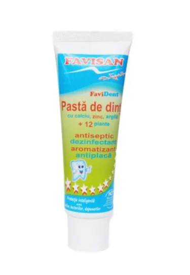 Pasta De Dinti Copii, calciu, argila, zinc si 12 plante 50ml, Favisan