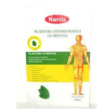 Plasturi antireumatici cu mentol, 12 cm x18 cm, 50 bucati, Narcis