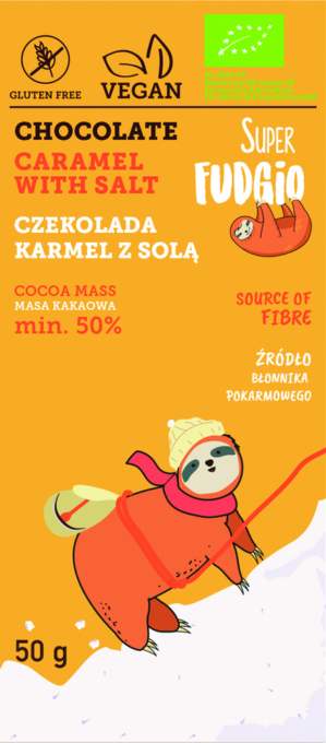 Ciocolata vegana cu caramel sarat, fara gluten, 50g ECO