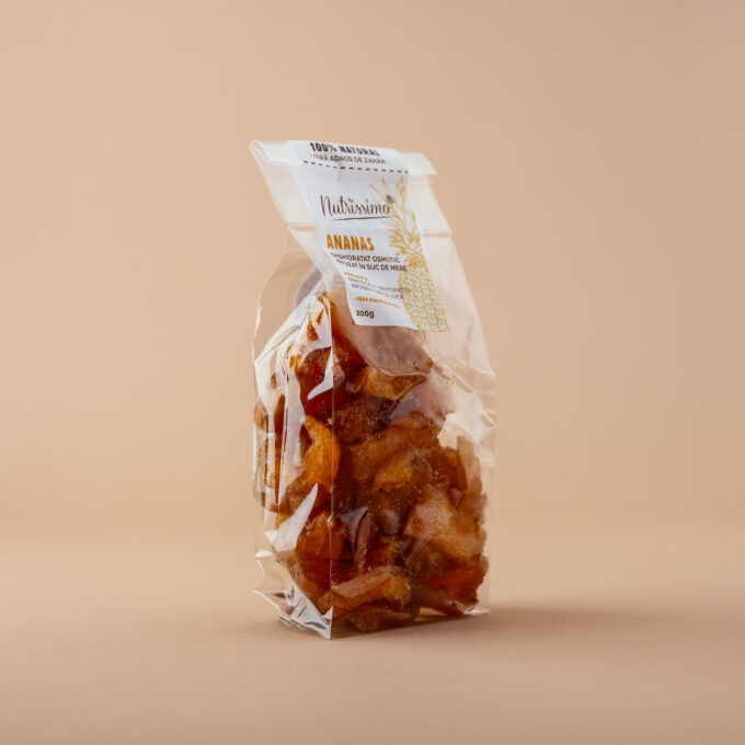 Ananas deshidratat osmotic infuzat in suc de mere 200g