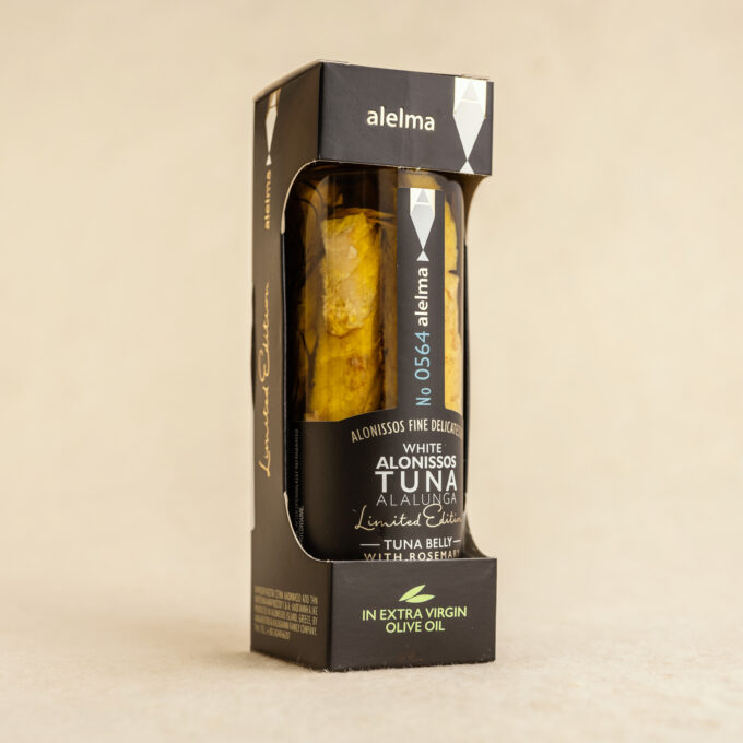 Burta ton alb Alalunga rozmarin in ulei masline extravirgin 156g