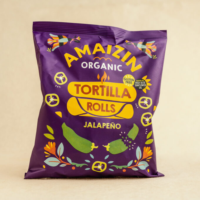 Chips  Tortilla rulouri porumb jalapeno 100g ECO
