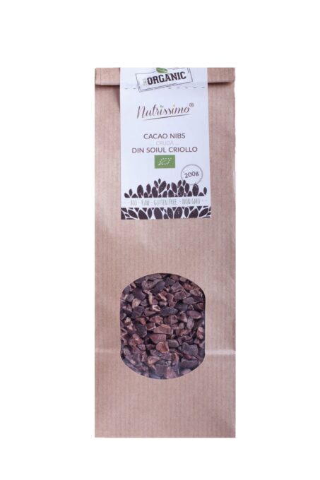 Cacao Nibs (Miez Boabe De Cacao) cruda Criollo ECO 200 g