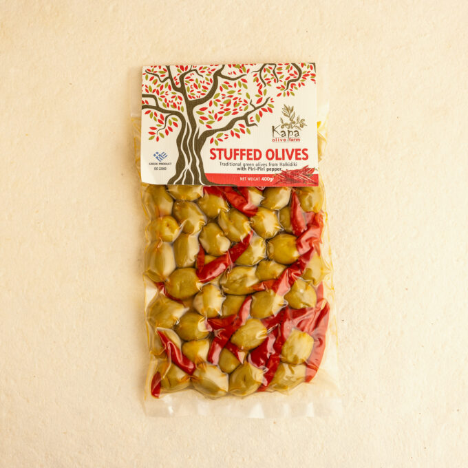 Masline verzi ardei piri-piri - 400g 1 Masline verzi ardei piri-piri - 400g