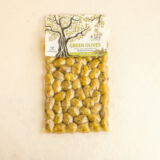 Masline verzi fara samburi cu ierburi de Provence - 400g 1 Masline verzi fara samburi cu ierburi de Provence - 400g