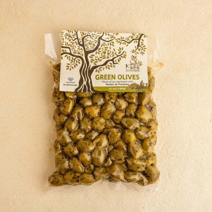 Masline verzi fara samburi cu ierburi de Provence - 800g 1 Masline verzi fara samburi cu ierburi de Provence - 800g
