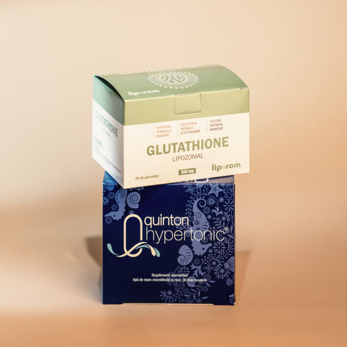 Pachet Glutathione Lipozomal 300mg Liporom+ Plasma Hipertonic Quinton