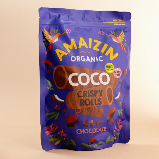 Rulouri crocante de cocos cu ciocolata, 140g ECO