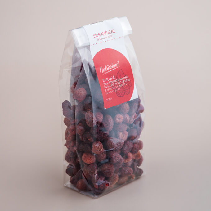 Zmeura infuzata in suc de mere - fara zahar - 200 g